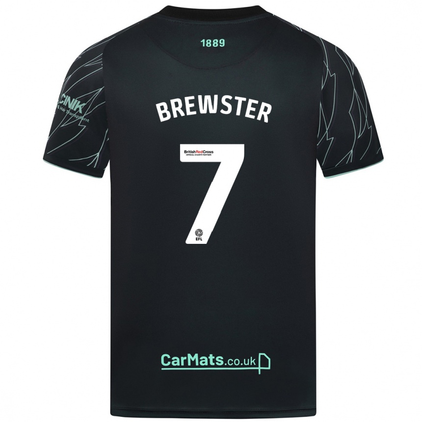 Niño Fútbol Camiseta Rhian Brewster #7 Negro Verde 2ª Equipación 2024/25 Argentina