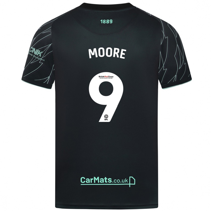 Niño Fútbol Camiseta Kieffer Moore #9 Negro Verde 2ª Equipación 2024/25 Argentina