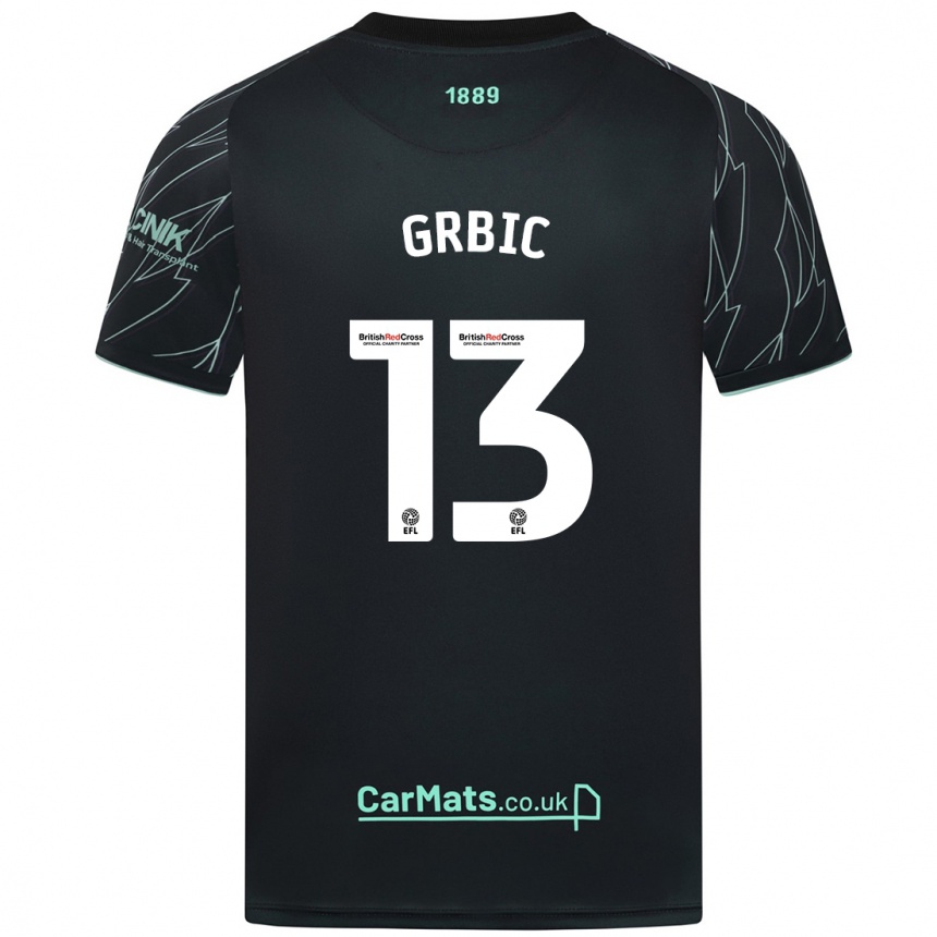 Niño Fútbol Camiseta Ivo Grbic #13 Negro Verde 2ª Equipación 2024/25 Argentina