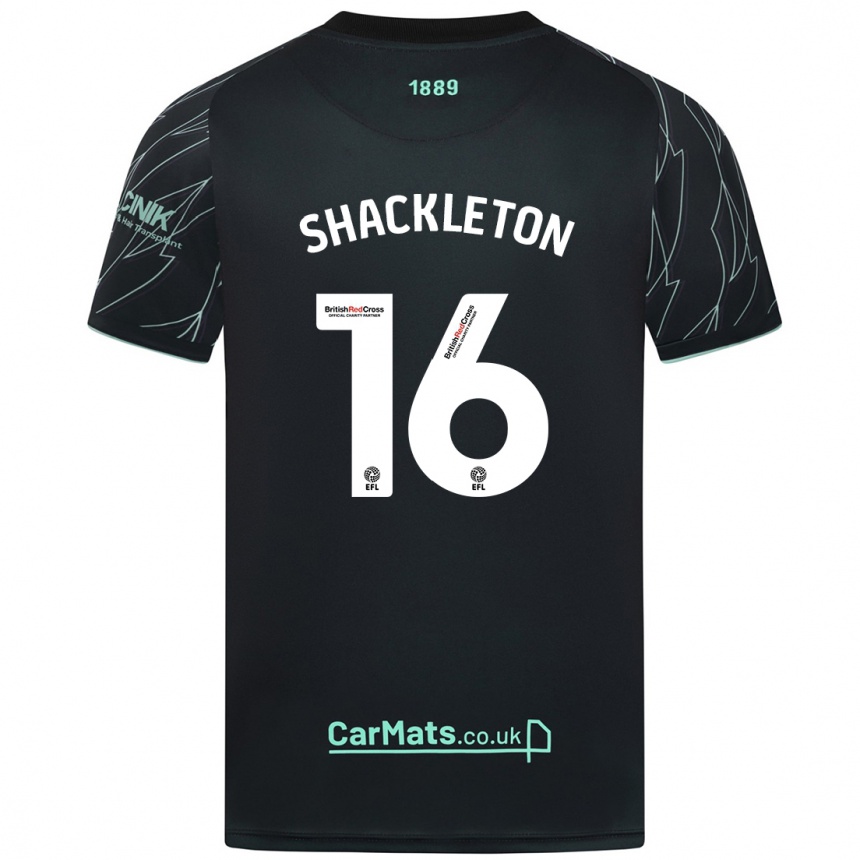 Niño Fútbol Camiseta Jamie Shackleton #16 Negro Verde 2ª Equipación 2024/25 Argentina