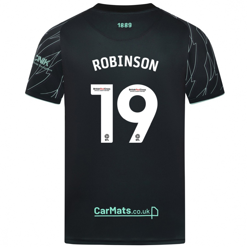 Niño Fútbol Camiseta Jack Robinson #19 Negro Verde 2ª Equipación 2024/25 Argentina