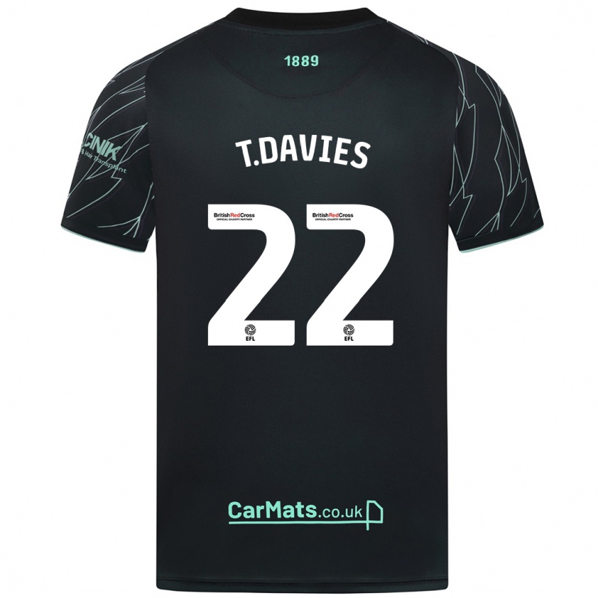 Niño Fútbol Camiseta Tom Davies #22 Negro Verde 2ª Equipación 2024/25 Argentina