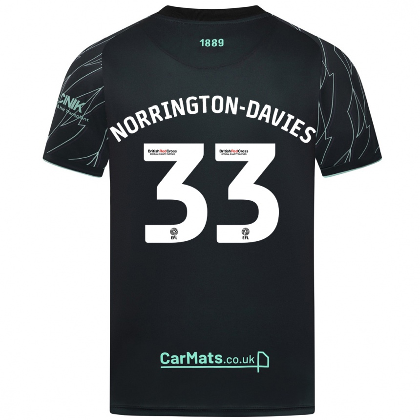 Niño Fútbol Camiseta Rhys Norrington-Davies #33 Negro Verde 2ª Equipación 2024/25 Argentina