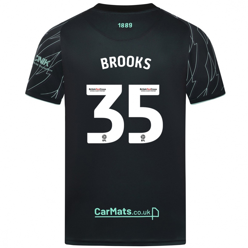 Niño Fútbol Camiseta Andre Brooks #35 Negro Verde 2ª Equipación 2024/25 Argentina