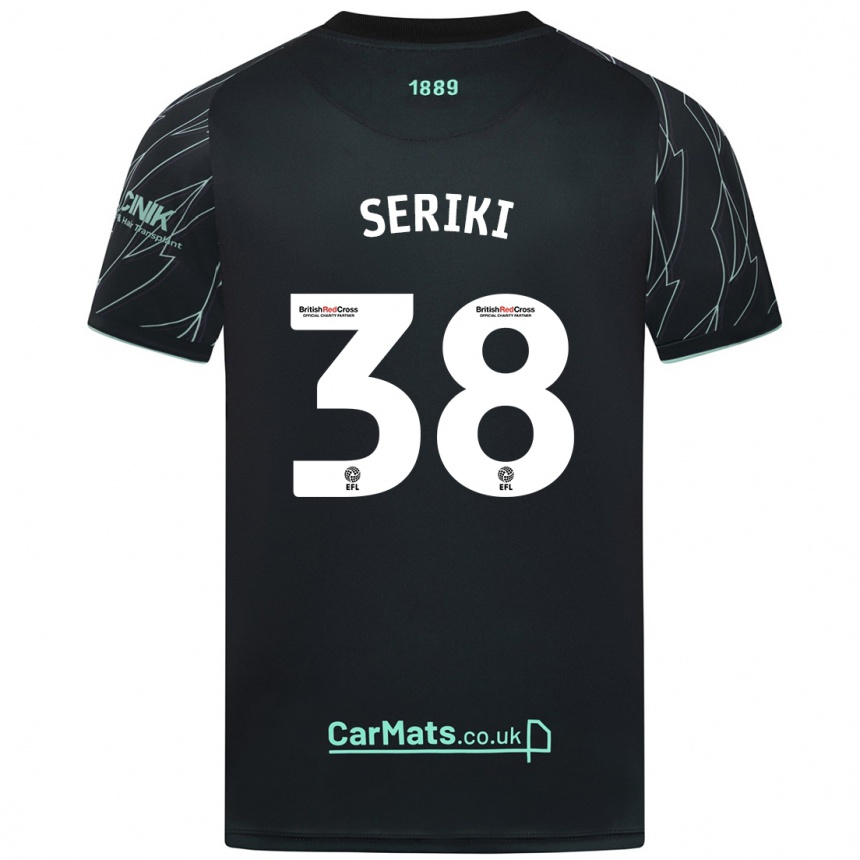 Niño Fútbol Camiseta Femi Seriki #38 Negro Verde 2ª Equipación 2024/25 Argentina