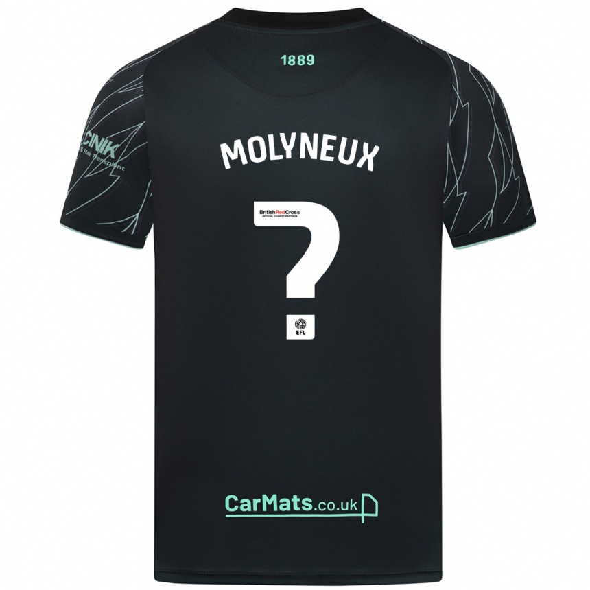 Niño Fútbol Camiseta Henry Molyneux #0 Negro Verde 2ª Equipación 2024/25 Argentina