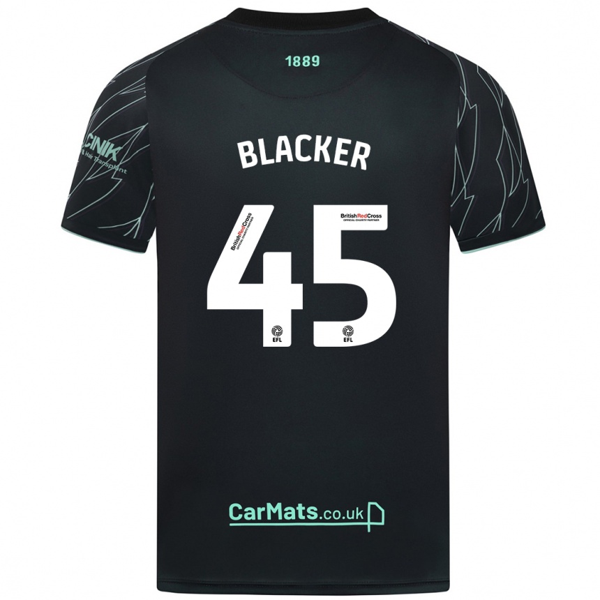 Niño Fútbol Camiseta Billy Blacker #45 Negro Verde 2ª Equipación 2024/25 Argentina