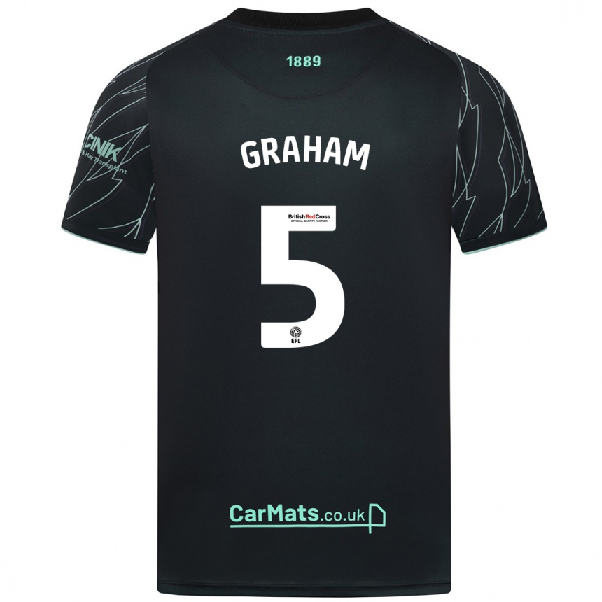 Niño Fútbol Camiseta Molly Graham #5 Negro Verde 2ª Equipación 2024/25 Argentina