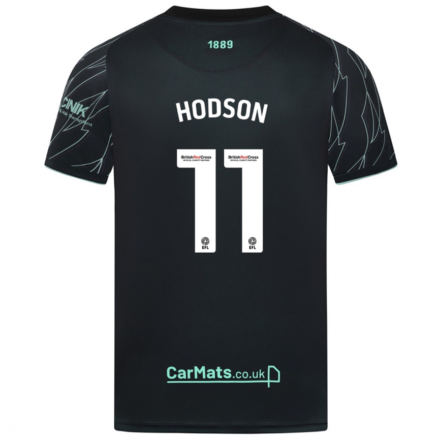 Niño Fútbol Camiseta Ashley Hodson #11 Negro Verde 2ª Equipación 2024/25 Argentina