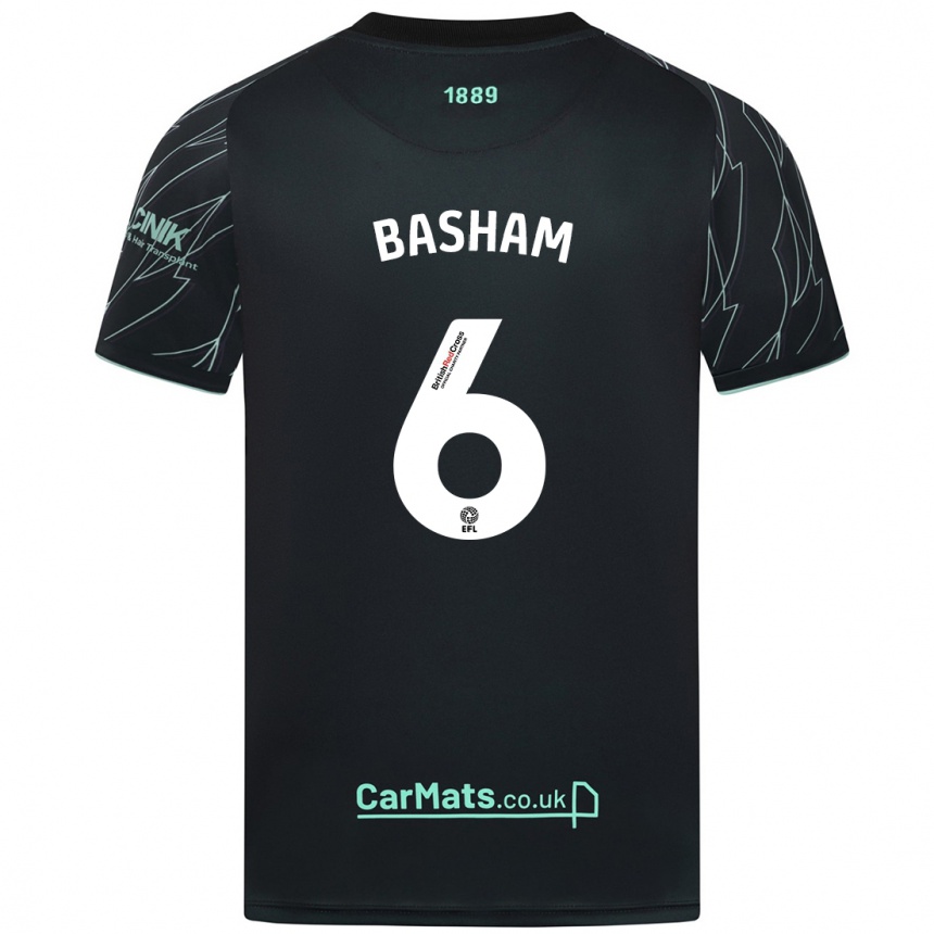 Niño Fútbol Camiseta Chris Basham #6 Negro Verde 2ª Equipación 2024/25 Argentina