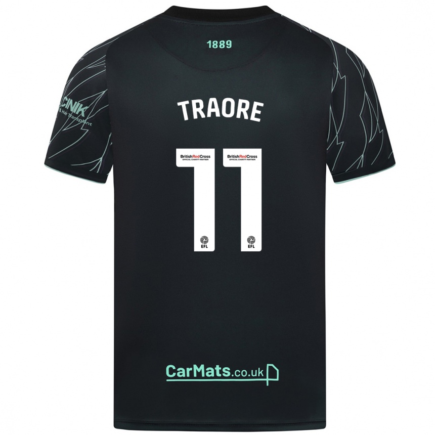 Niño Fútbol Camiseta Bénie Traoré #11 Negro Verde 2ª Equipación 2024/25 Argentina