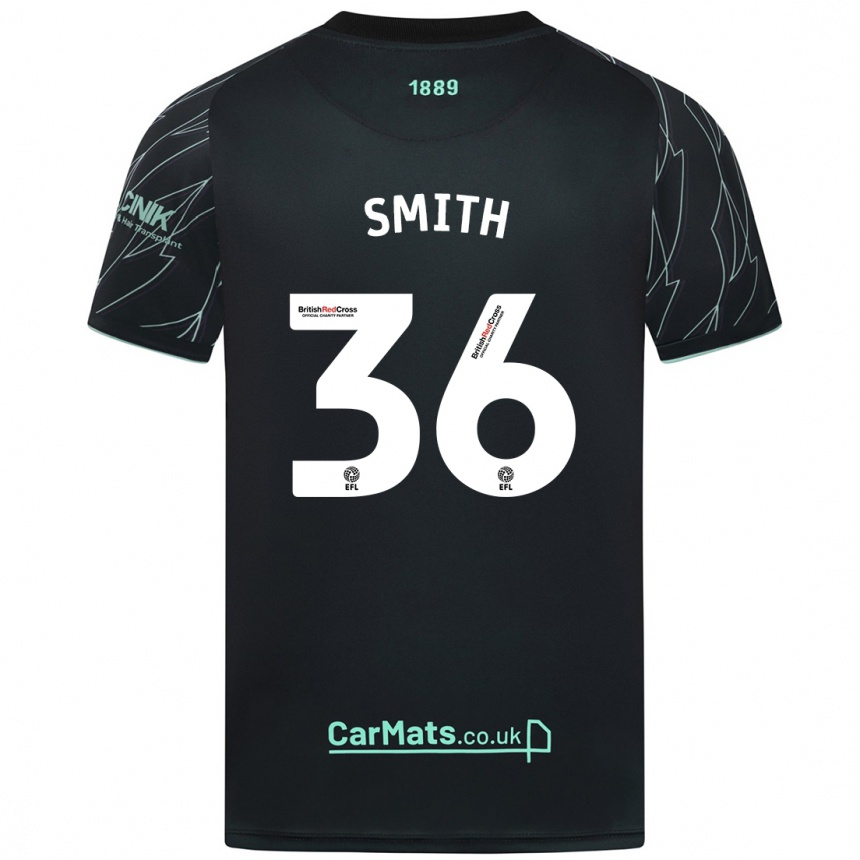 Niño Fútbol Camiseta Joshua Smith #36 Negro Verde 2ª Equipación 2024/25 Argentina