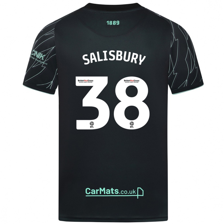 Niño Fútbol Camiseta Chloe Salisbury #38 Negro Verde 2ª Equipación 2024/25 Argentina