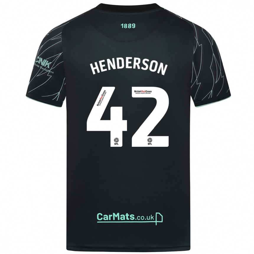 Niño Fútbol Camiseta Peyton Henderson #42 Negro Verde 2ª Equipación 2024/25 Argentina