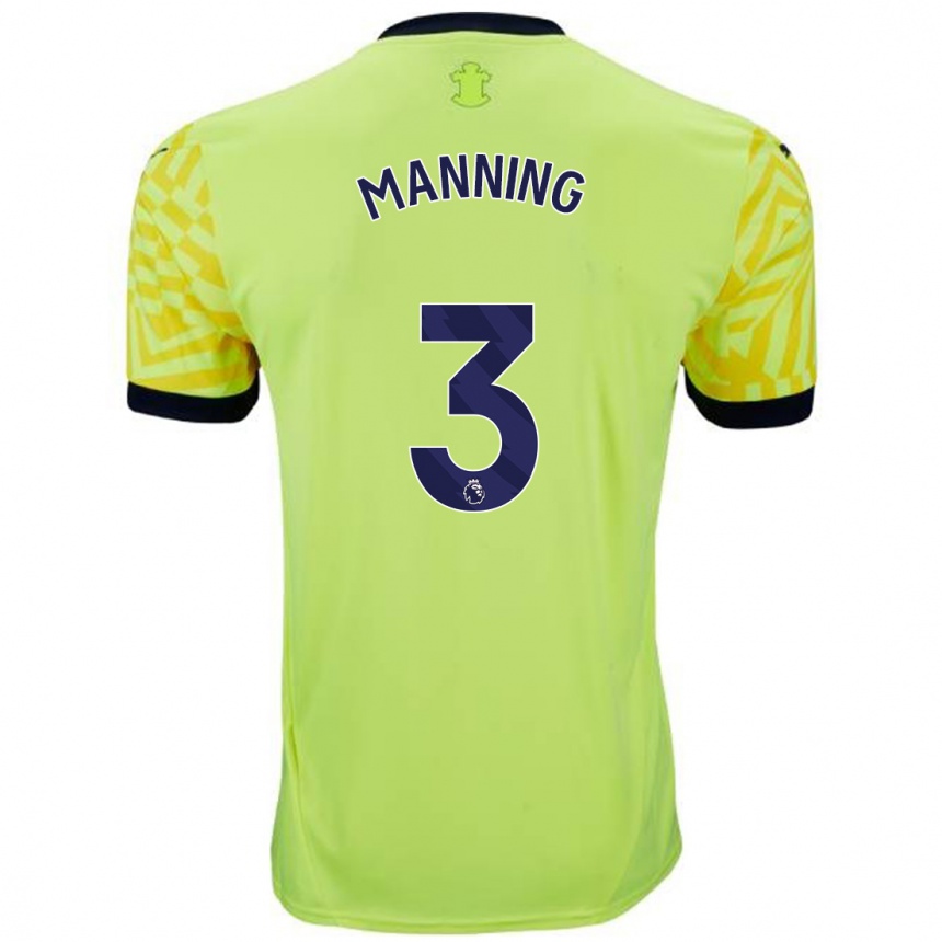 Niño Fútbol Camiseta Ryan Manning #3 Amarillo 2ª Equipación 2024/25 Argentina