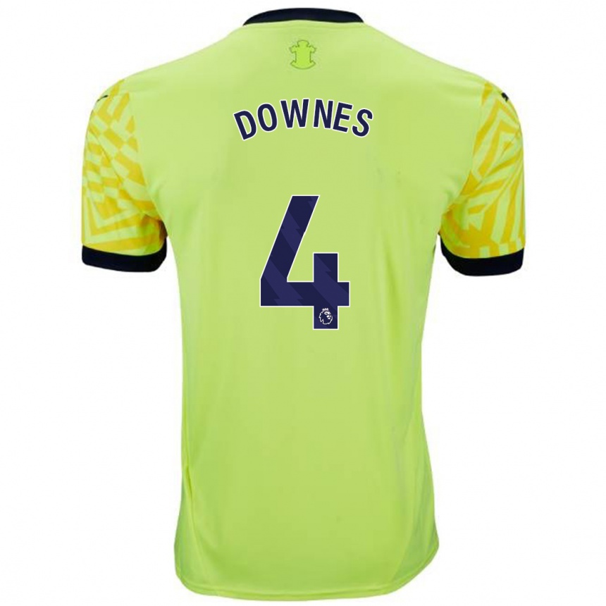 Niño Fútbol Camiseta Flynn Downes #4 Amarillo 2ª Equipación 2024/25 Argentina