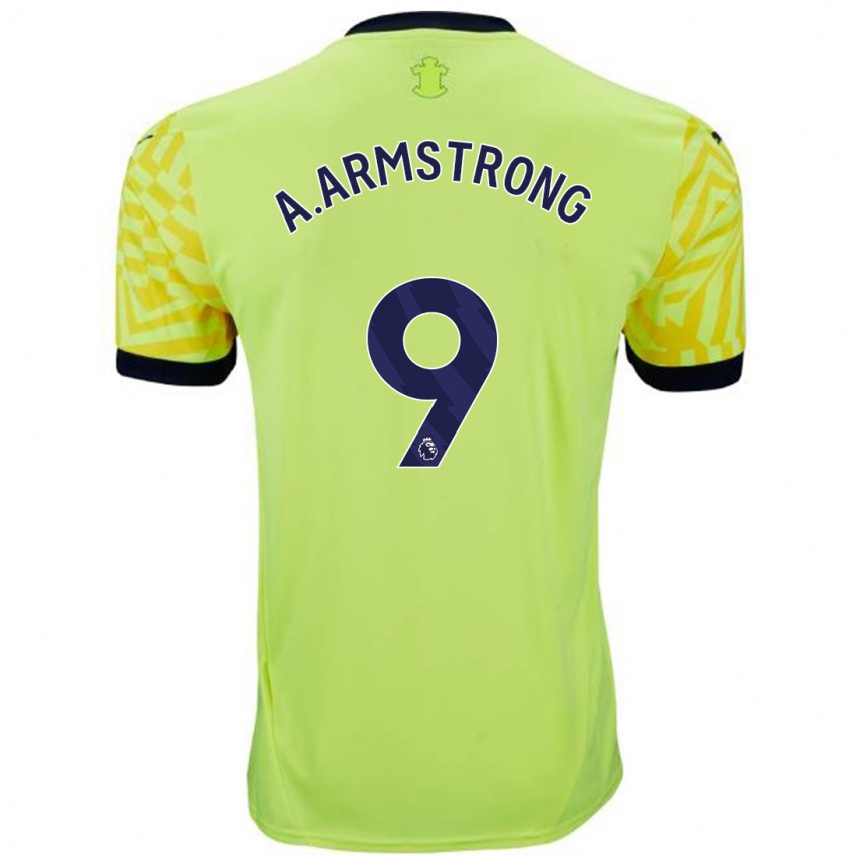 Niño Fútbol Camiseta Adam Armstrong #9 Amarillo 2ª Equipación 2024/25 Argentina