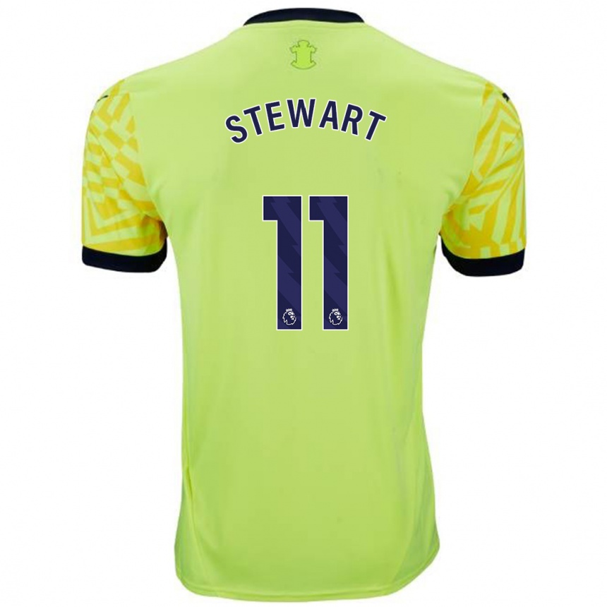 Niño Fútbol Camiseta Ross Stewart #11 Amarillo 2ª Equipación 2024/25 Argentina