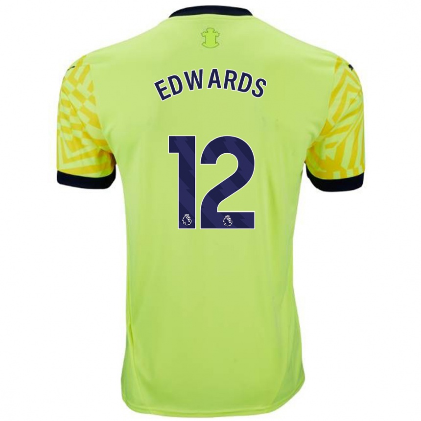 Niño Fútbol Camiseta Ronnie Edwards #12 Amarillo 2ª Equipación 2024/25 Argentina