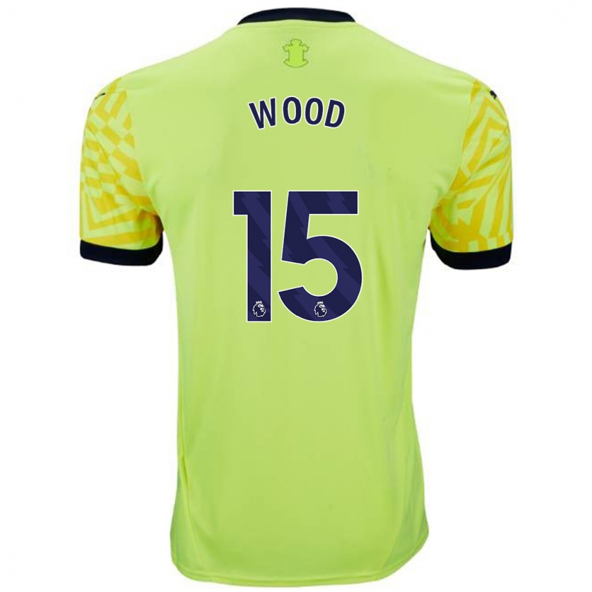 Niño Fútbol Camiseta Nathan Wood #15 Amarillo 2ª Equipación 2024/25 Argentina