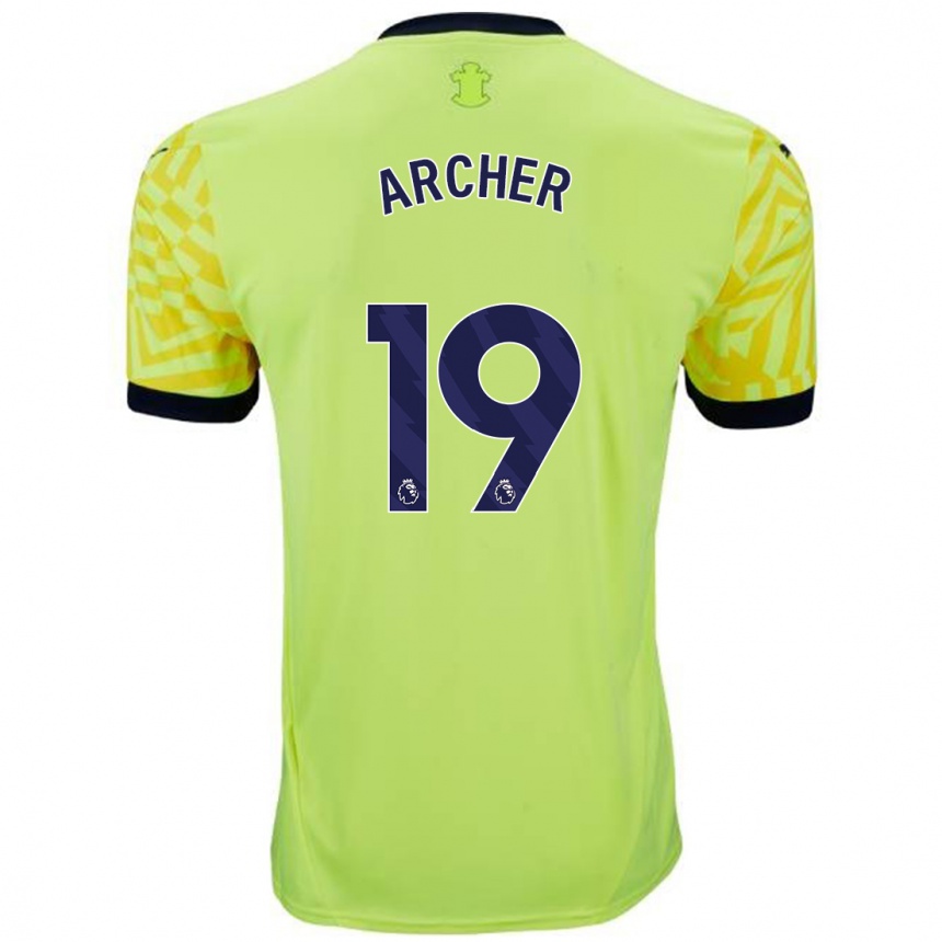 Niño Fútbol Camiseta Cameron Archer #19 Amarillo 2ª Equipación 2024/25 Argentina