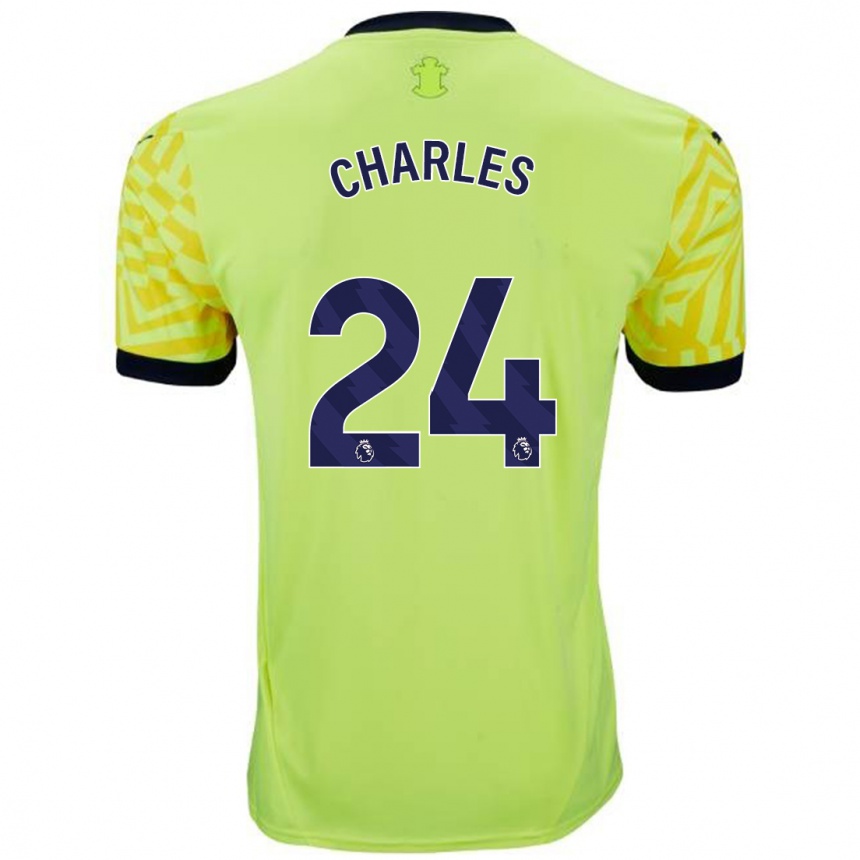 Niño Fútbol Camiseta Shea Charles #24 Amarillo 2ª Equipación 2024/25 Argentina