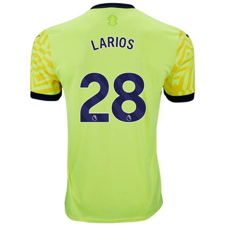 Niño Fútbol Camiseta Juan Larios #28 Amarillo 2ª Equipación 2024/25 Argentina