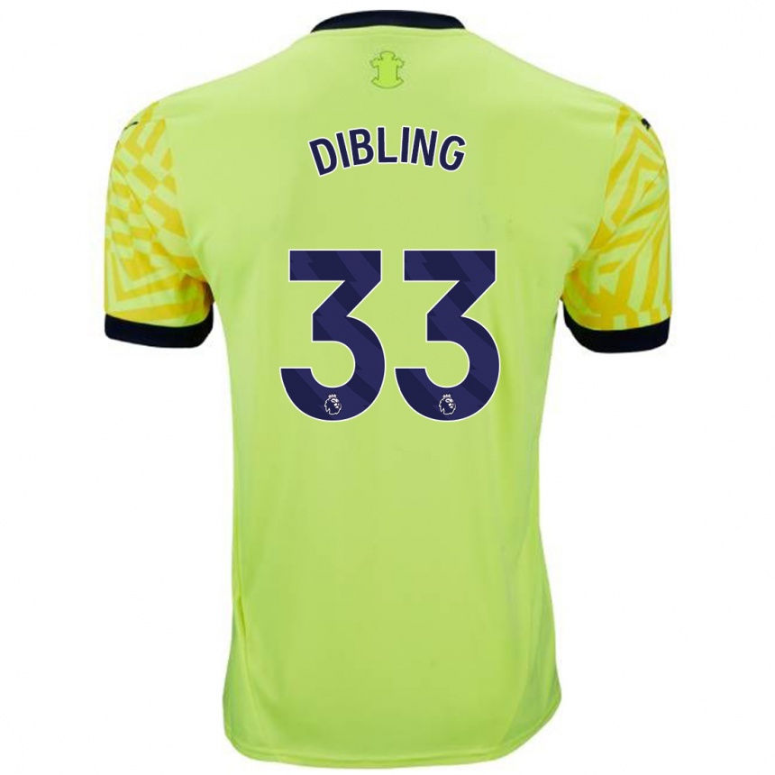 Niño Fútbol Camiseta Tyler Dibling #33 Amarillo 2ª Equipación 2024/25 Argentina