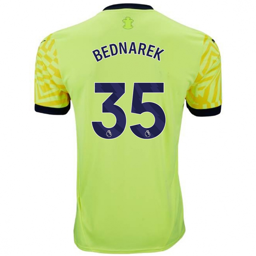 Niño Fútbol Camiseta Jan Bednarek #35 Amarillo 2ª Equipación 2024/25 Argentina