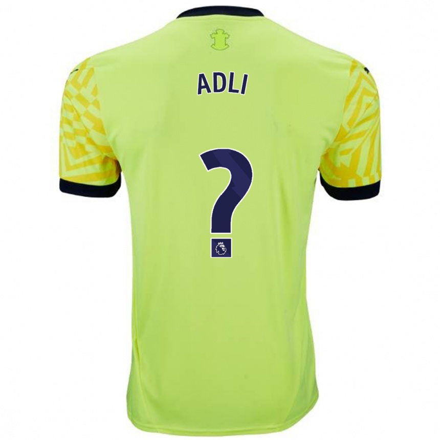 Niño Fútbol Camiseta Mohamed Adli #0 Amarillo 2ª Equipación 2024/25 Argentina