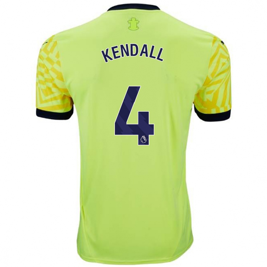 Niño Fútbol Camiseta Lucia Kendall #4 Amarillo 2ª Equipación 2024/25 Argentina