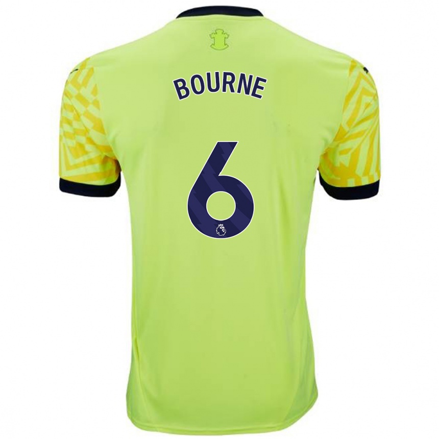 Niño Fútbol Camiseta Tara Bourne #6 Amarillo 2ª Equipación 2024/25 Argentina