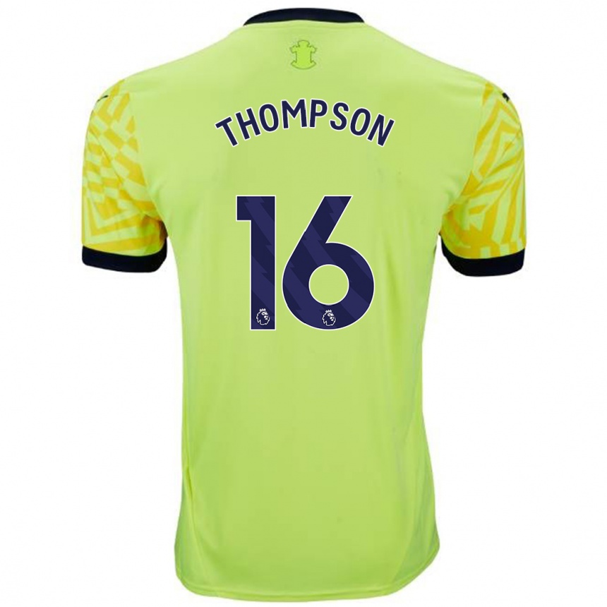 Niño Fútbol Camiseta Emma Thompson #16 Amarillo 2ª Equipación 2024/25 Argentina