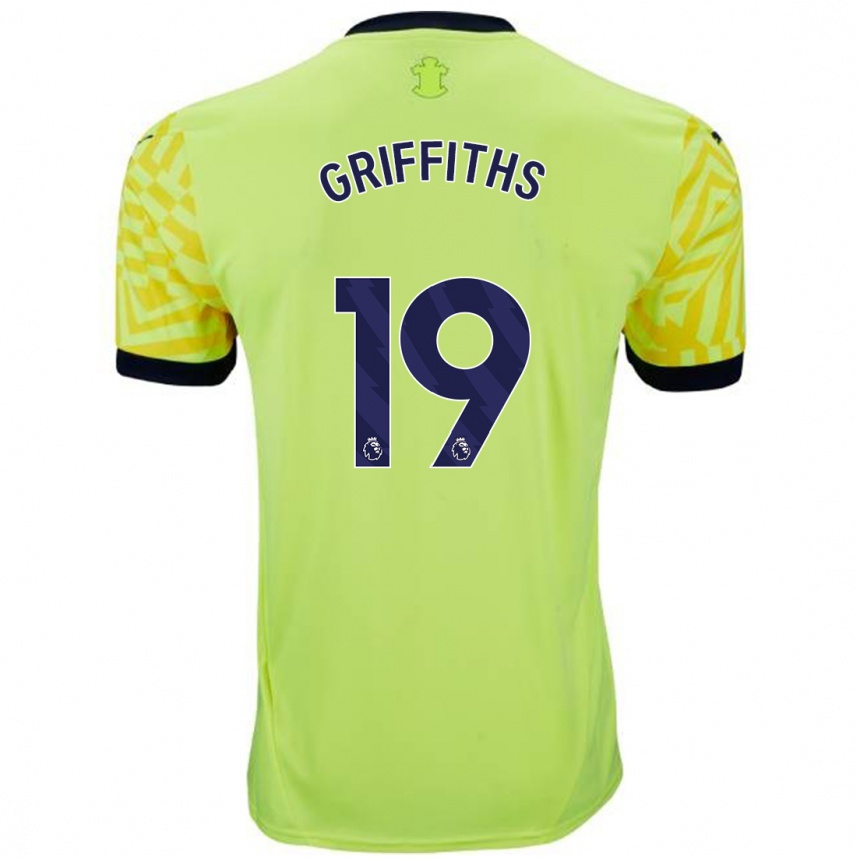 Niño Fútbol Camiseta Alice Griffiths #19 Amarillo 2ª Equipación 2024/25 Argentina