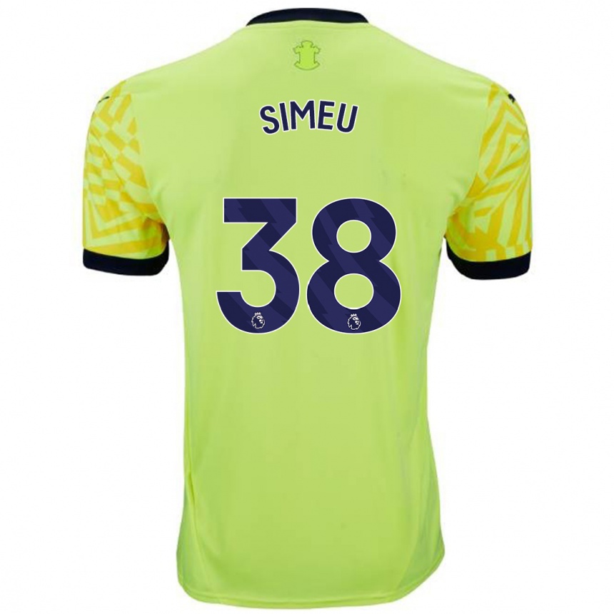 Niño Fútbol Camiseta Dynel Simeu #38 Amarillo 2ª Equipación 2024/25 Argentina