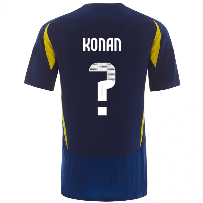 Niño Fútbol Camiseta Ghislain Konan #0 Azul Amarillo 2ª Equipación 2024/25 Argentina