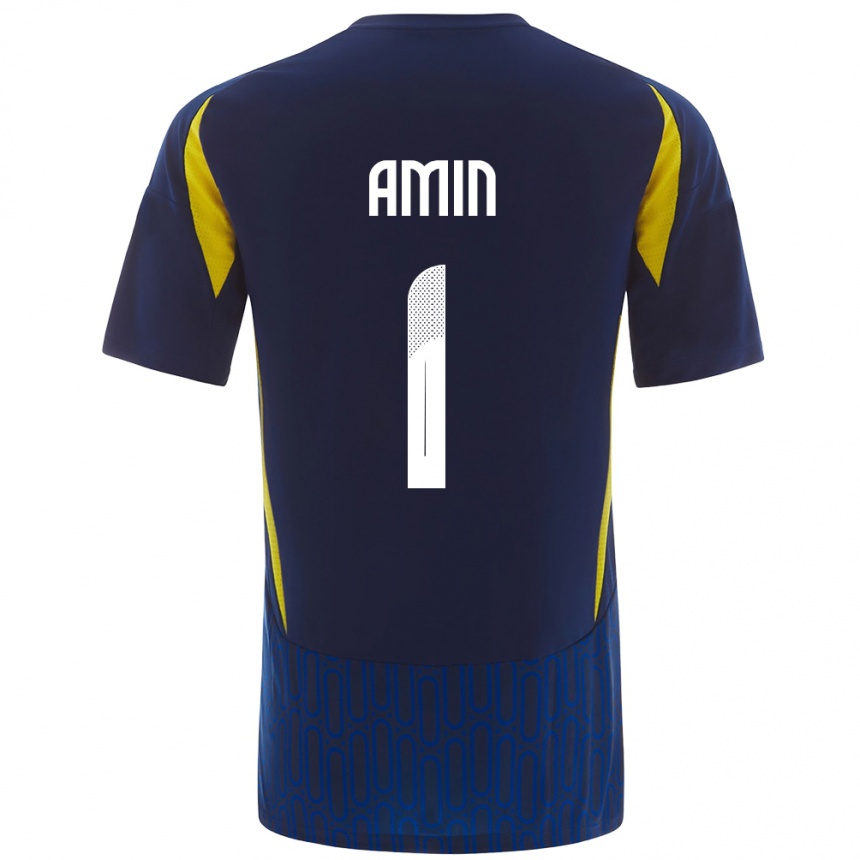 Niño Fútbol Camiseta Amin Al-Bukhari #1 Azul Amarillo 2ª Equipación 2024/25 Argentina