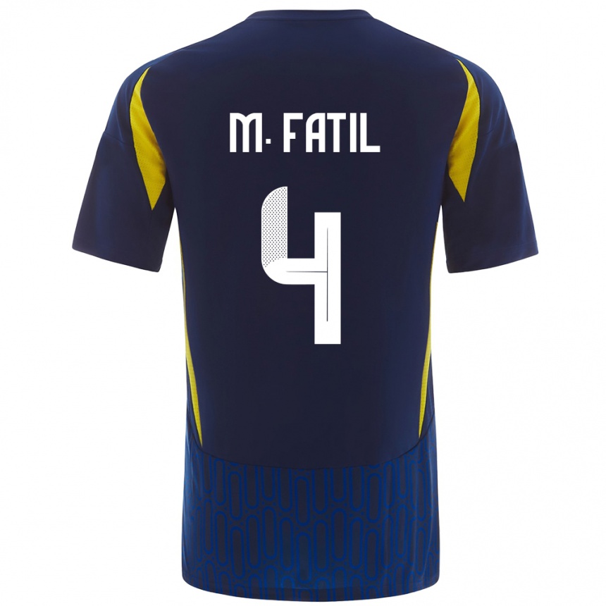 Niño Fútbol Camiseta Mohammed Al-Fatil #4 Azul Amarillo 2ª Equipación 2024/25 Argentina