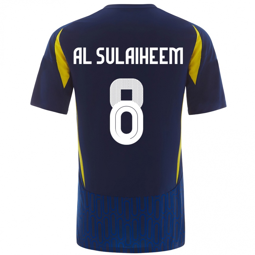 Niño Fútbol Camiseta Abdulmajeed Al-Sulayhim #8 Azul Amarillo 2ª Equipación 2024/25 Argentina