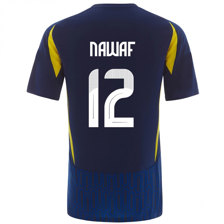 Niño Fútbol Camiseta Nawaf Al-Boushal #12 Azul Amarillo 2ª Equipación 2024/25 Argentina