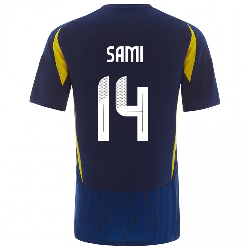 Niño Fútbol Camiseta Sami Al-Najei #14 Azul Amarillo 2ª Equipación 2024/25 Argentina