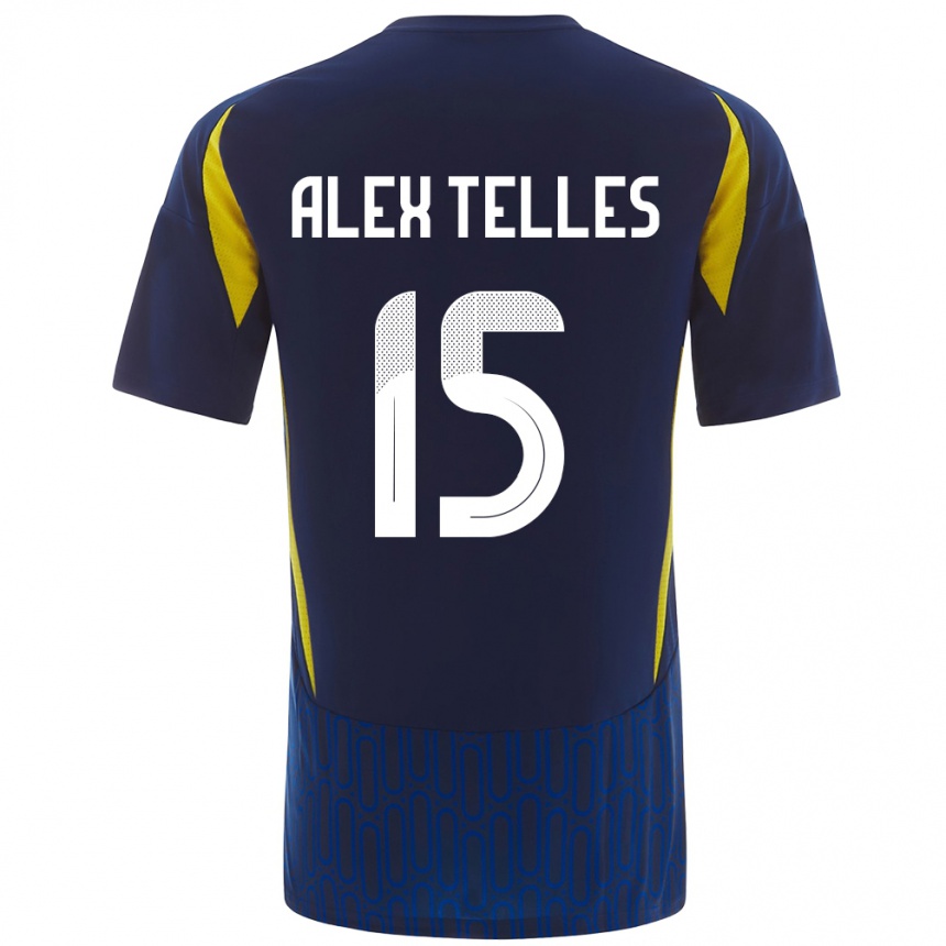 Niño Fútbol Camiseta Alex Telles #15 Azul Amarillo 2ª Equipación 2024/25 Argentina