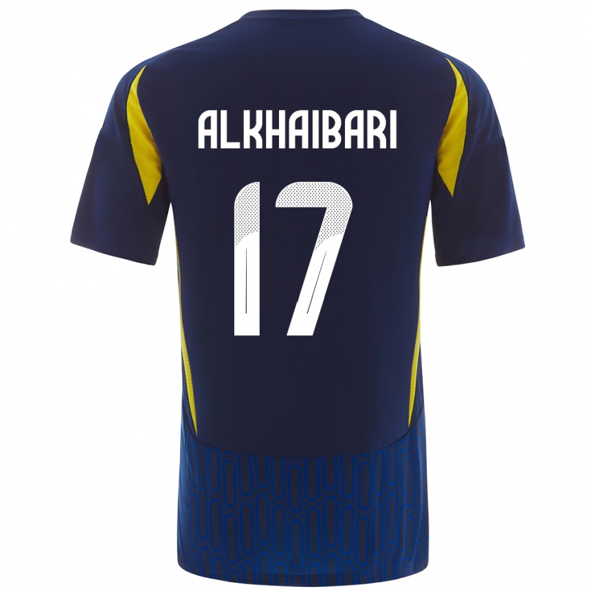 Niño Fútbol Camiseta Abdullah Al-Khaibari #17 Azul Amarillo 2ª Equipación 2024/25 Argentina