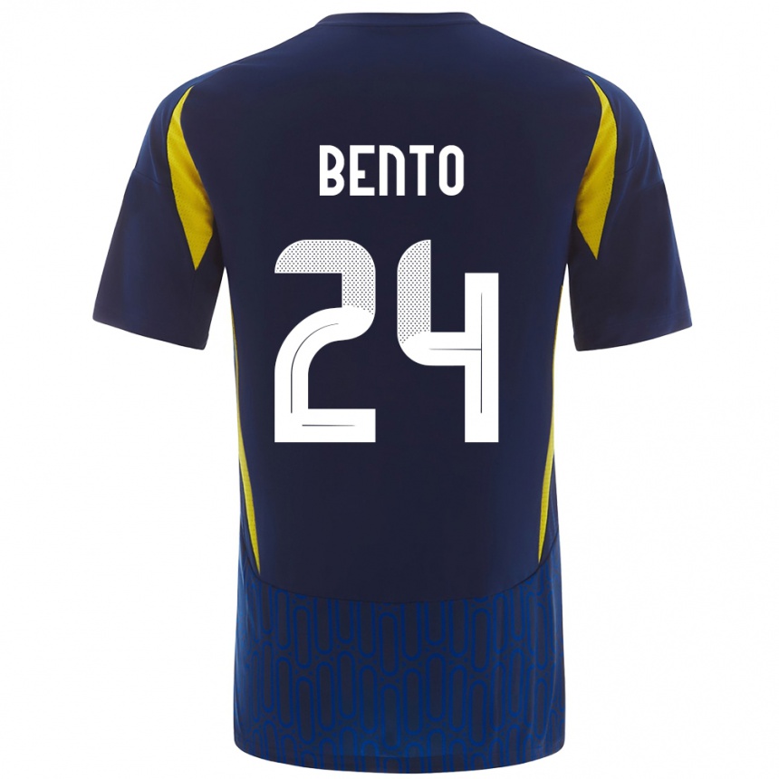 Niño Fútbol Camiseta Bento #24 Azul Amarillo 2ª Equipación 2024/25 Argentina