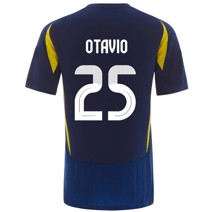 Niño Fútbol Camiseta Otávio #25 Azul Amarillo 2ª Equipación 2024/25 Argentina