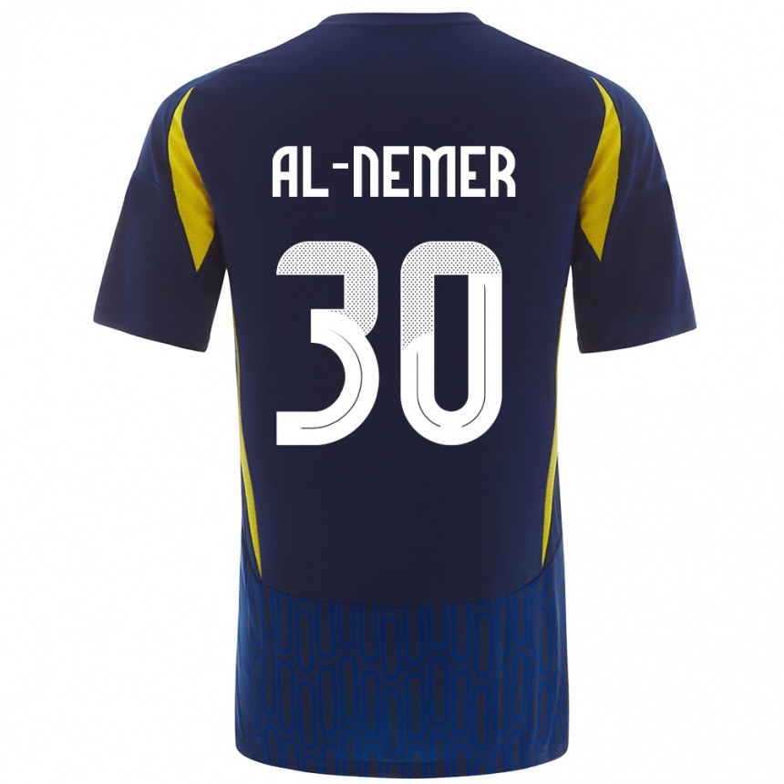 Niño Fútbol Camiseta Meshari Al-Nemer #30 Azul Amarillo 2ª Equipación 2024/25 Argentina