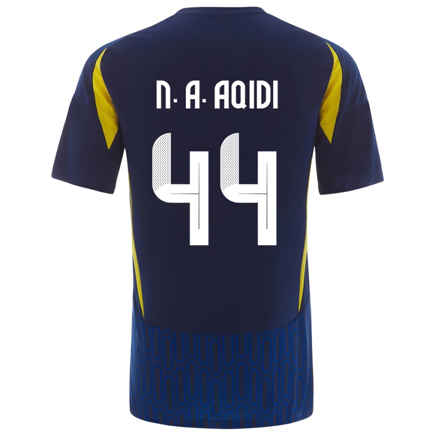 Niño Fútbol Camiseta Nawaf Al-Aqidi #44 Azul Amarillo 2ª Equipación 2024/25 Argentina