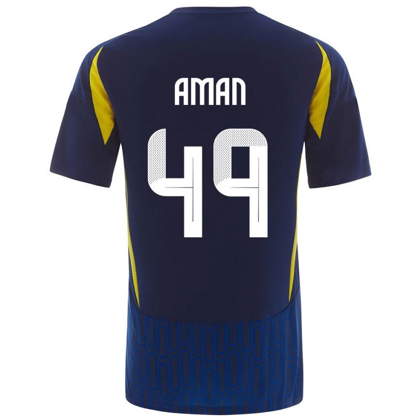 Niño Fútbol Camiseta Awad Aman #49 Azul Amarillo 2ª Equipación 2024/25 Argentina