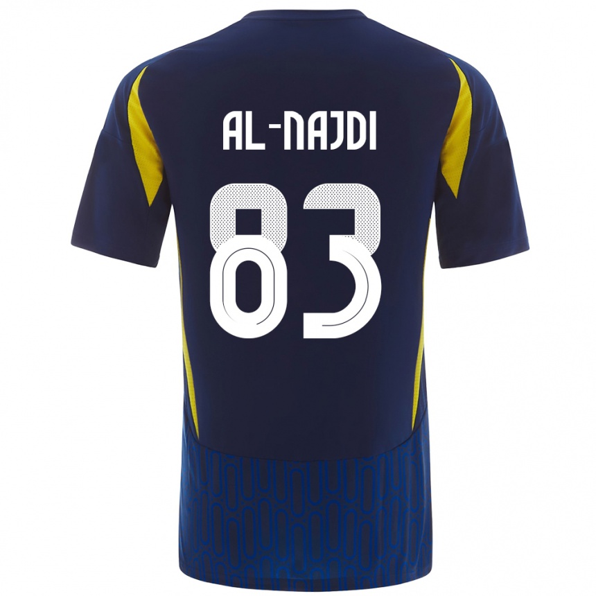 Niño Fútbol Camiseta Salem Al-Najdi #83 Azul Amarillo 2ª Equipación 2024/25 Argentina