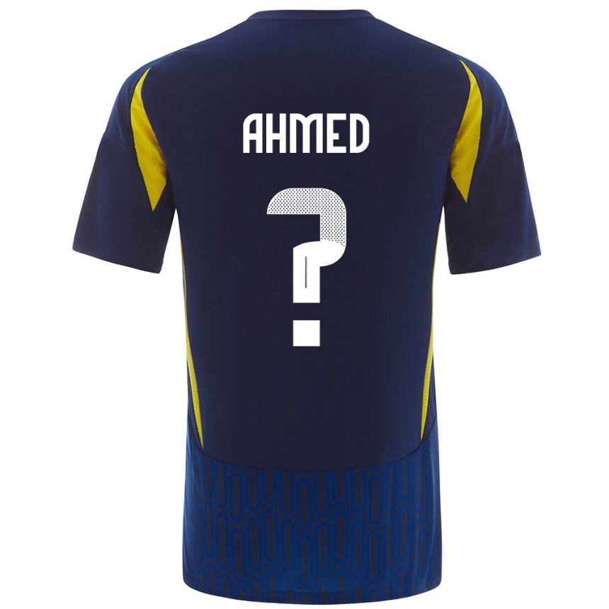 Niño Fútbol Camiseta Al Anood Ahmed #0 Azul Amarillo 2ª Equipación 2024/25 Argentina